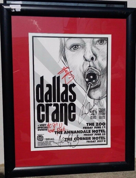 MUSIC PROMO POSTER – FRAMED AND SIGNED - DALLAS CRANE - Australian Rock Band ...