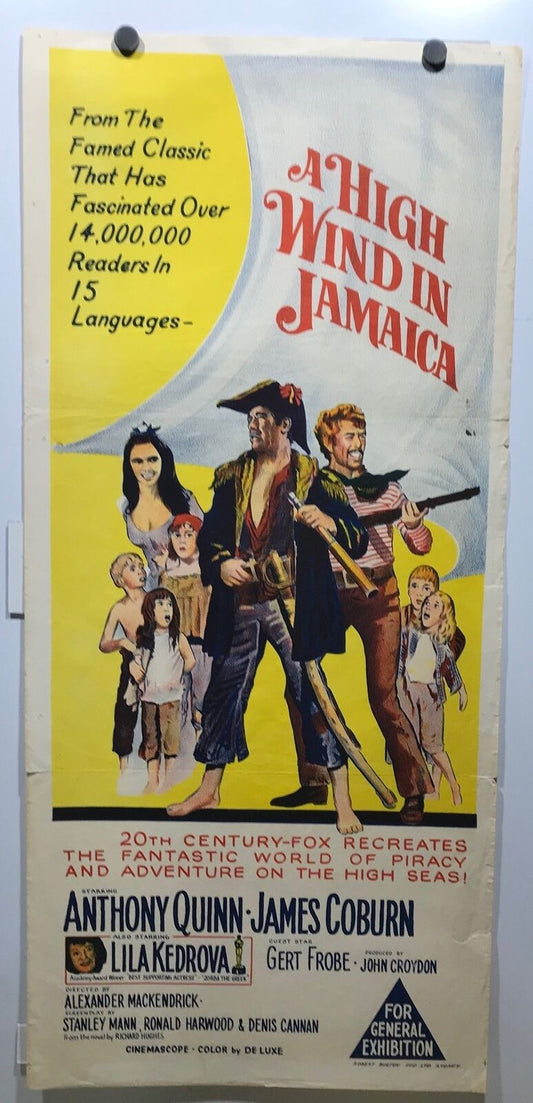 ORIGINAL DAYBILL MOVIE POSTER - A HIGH WIND IN JAMAICA