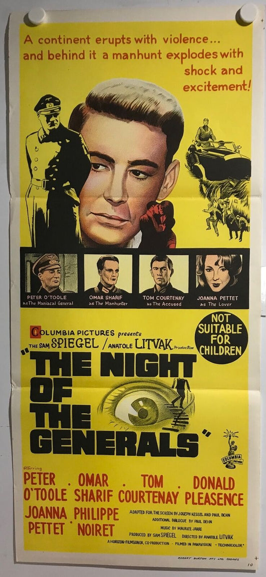 ORIGINAL DAYBILL MOVIE POSTER - THE NIGHT OF THE GENERALS - 1967