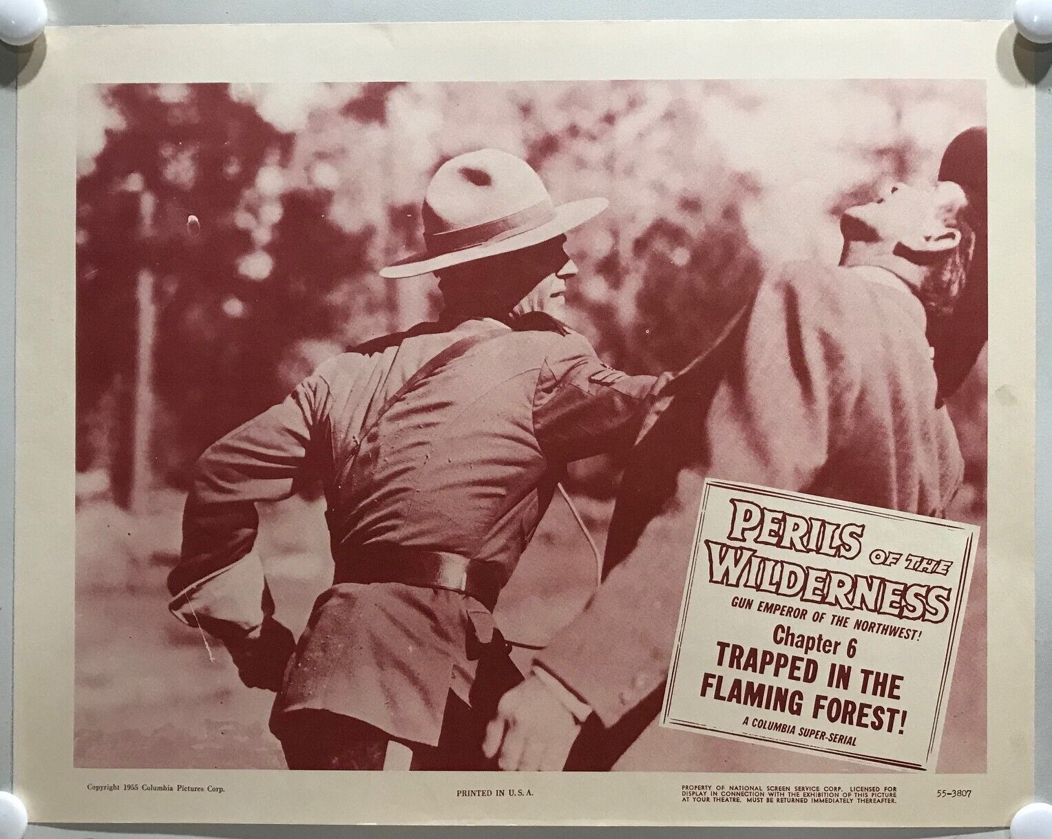 ORIGINAL SERIAL LOBBY CARD - PERILS OF THE WILDERNESS (h) - 1956 - Ch ...