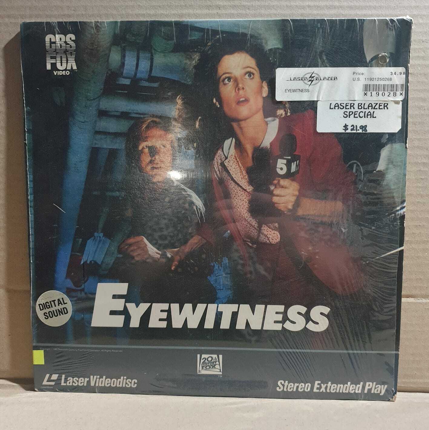 LASERDISC MOVIE - EYEWITNESS - William Hurt, Sigourney Weaver, Christopher Pl...