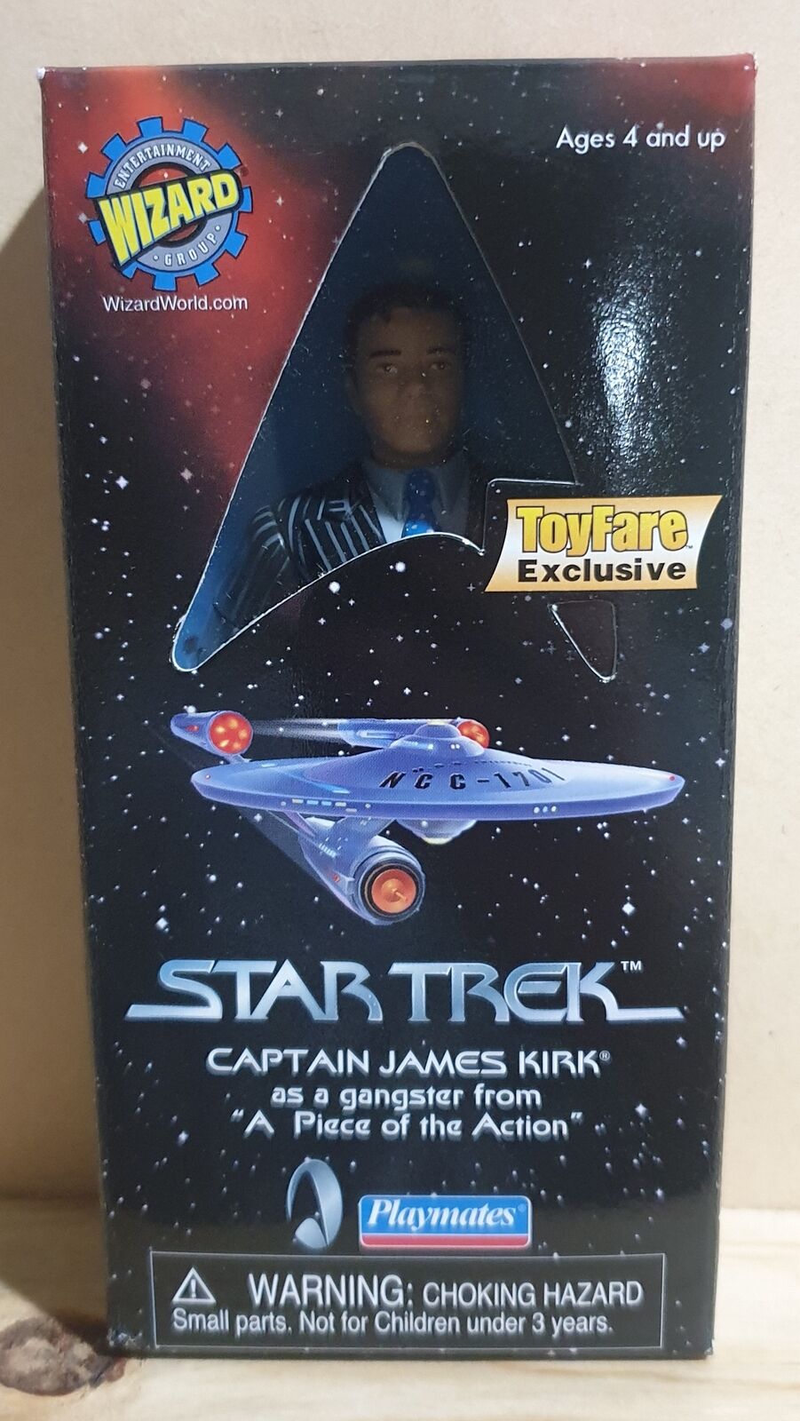 STAR TREK CAPTAIN KIRK GANGSTER PLAYMATES TOYFARE EXCL 1999 NOS ACTION FIGURE