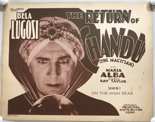ORIGINAL SERIAL LOBBY CARD - THE RETURN OF CHANDU (a) - 1934 - Ch 3 "On the H...