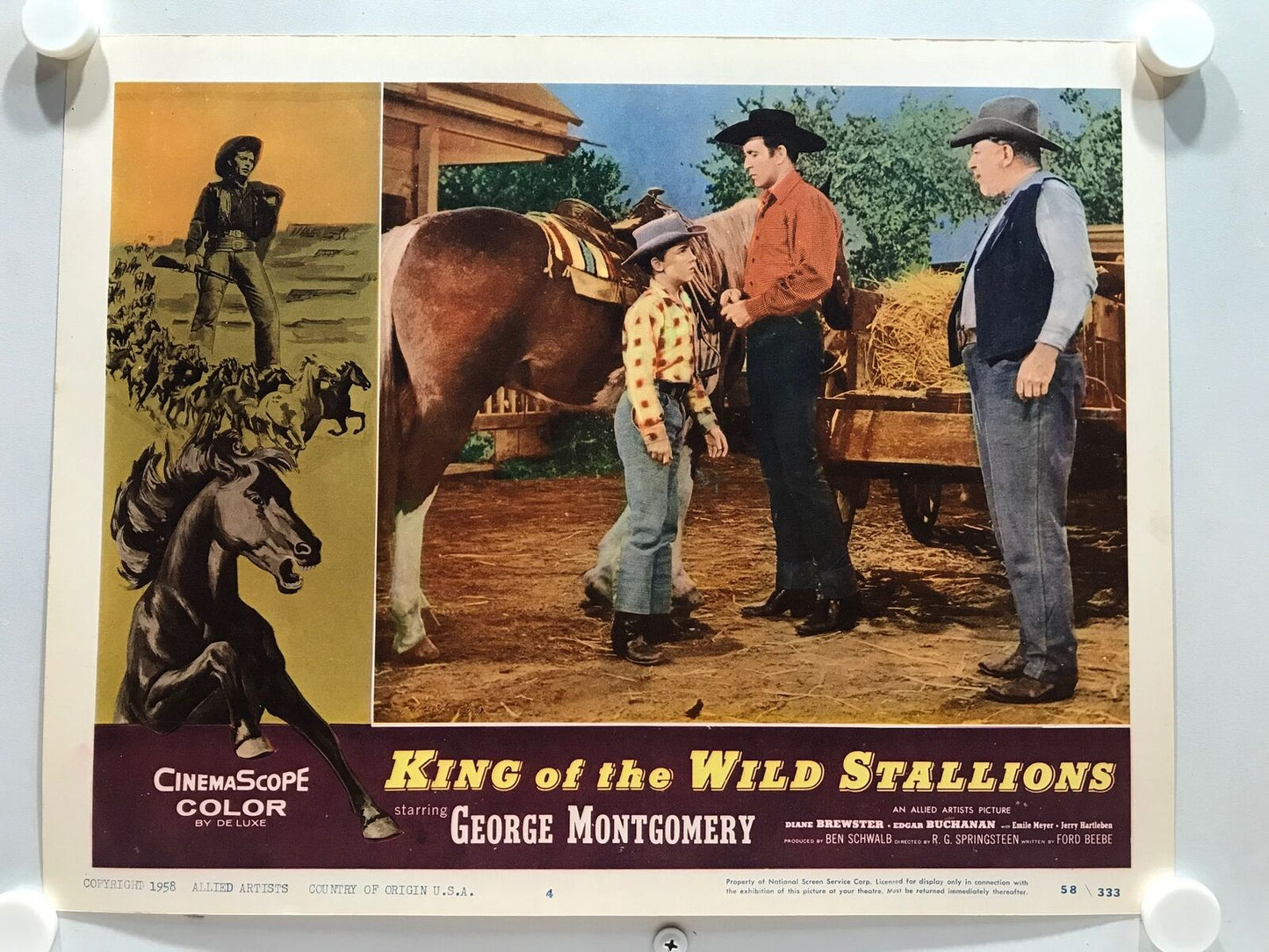 ORIGINAL LOBBY CARDS - KING OF THE WILD STALLIONS - 1958 - set of 8