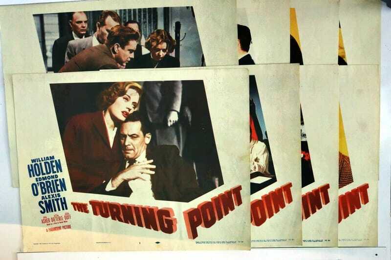 ORIGINAL LOBBY CARDS - THE TURNING POINT - 1952 - set of 8