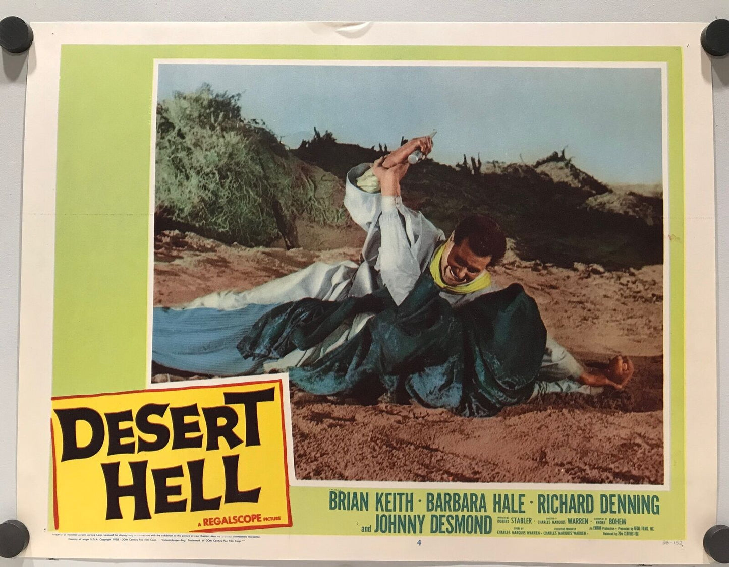 ORIGINAL LOBBY CARDS - DESERT HELL (b) - 1958 - set of 8