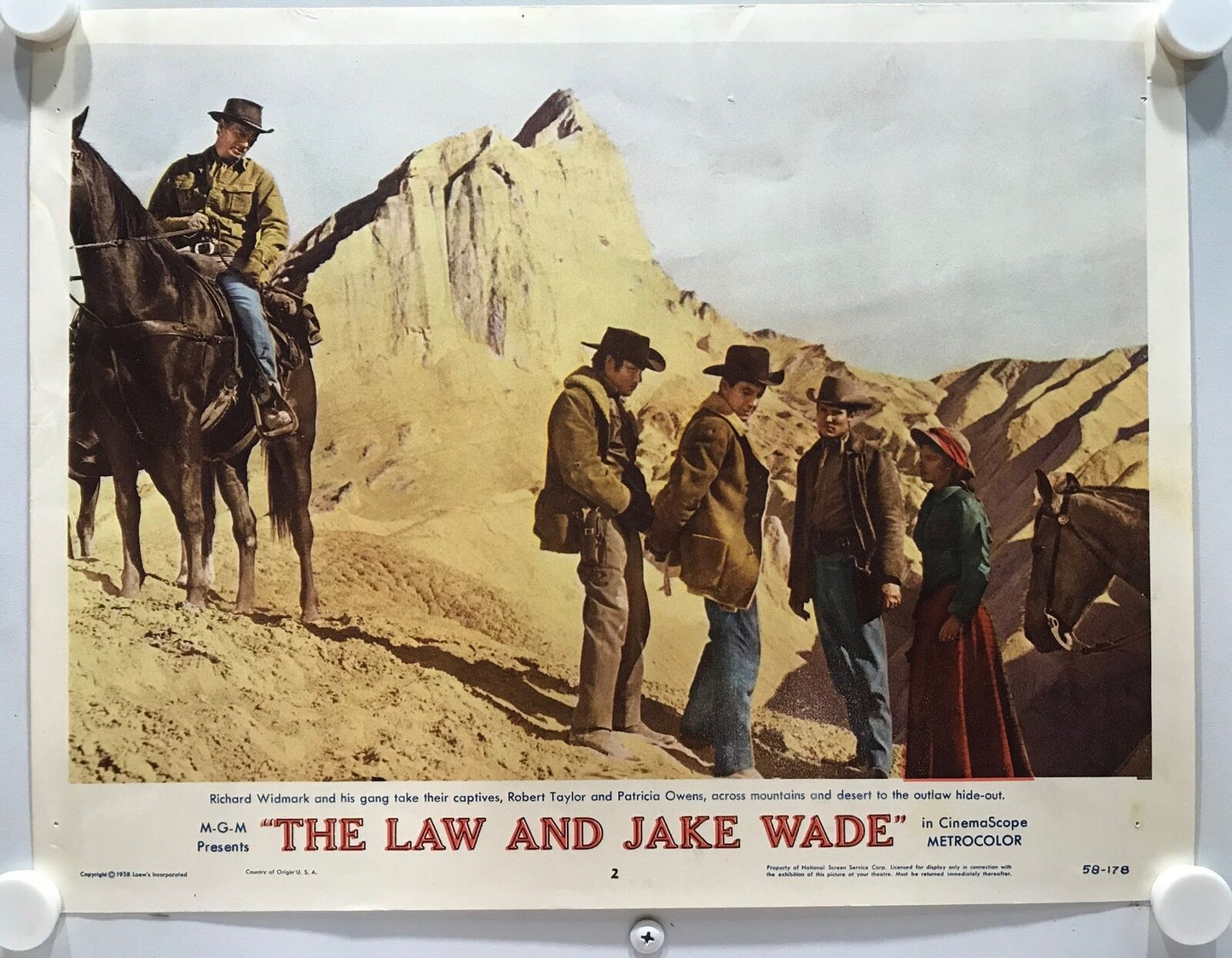 ORIGINAL LOBBY CARDS - THE LAW AND JAKE WADE - 1958 - set of 8