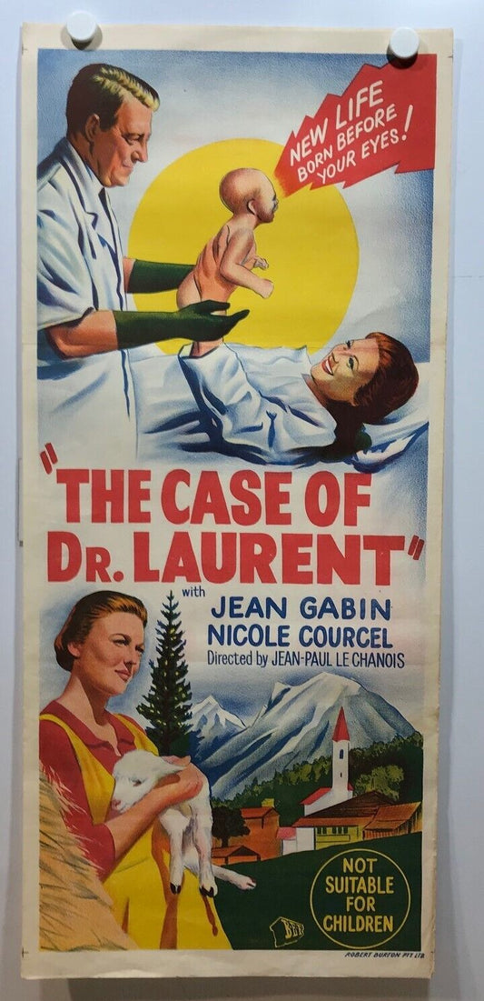 ORIGINAL DAYBILL MOVIE POSTER - THE CASE OF DR. LAURENT - 1957