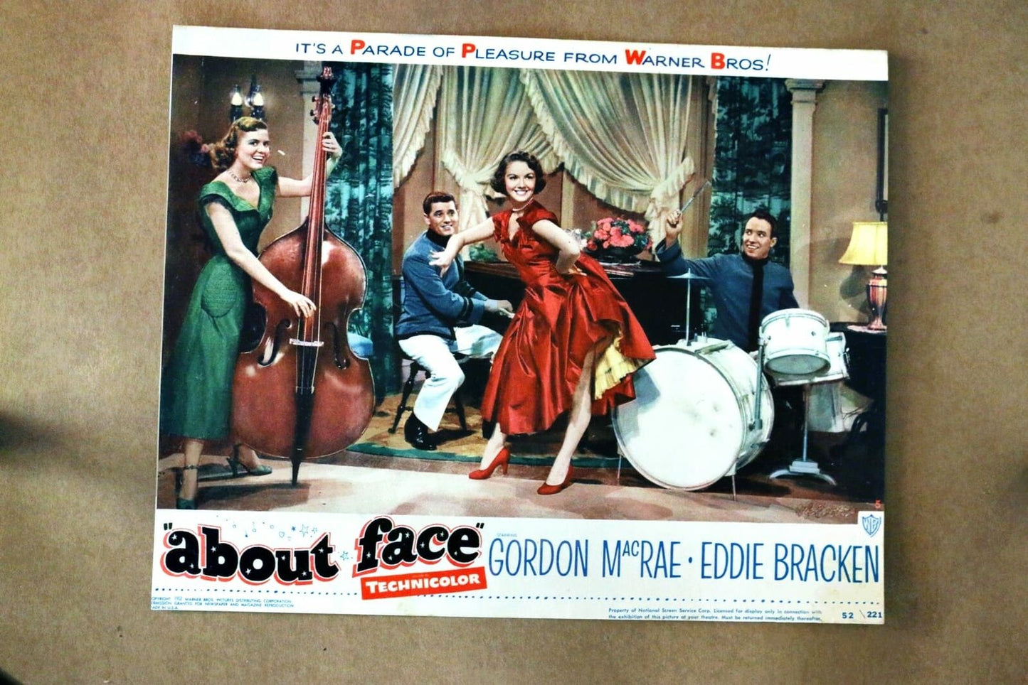 ORIGINAL LOBBY CARD - ABOUT FACE - 1952 - title card