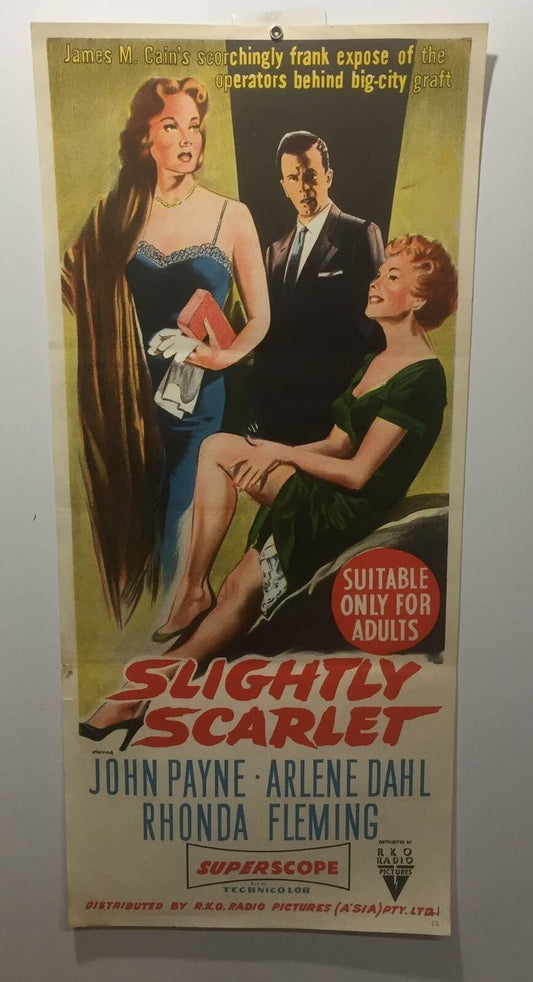 ORIGINAL DAYBILL MOVIE POSTER - SLIGHTLY SCARLET