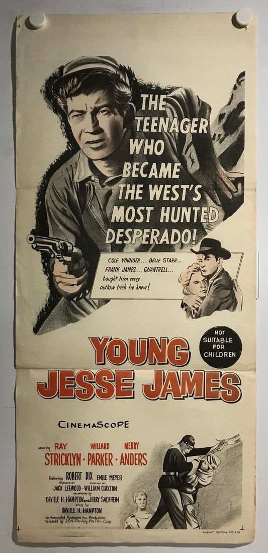 ORIGINAL DAYBILL MOVIE POSTER - YOUNG JESSE JAMES