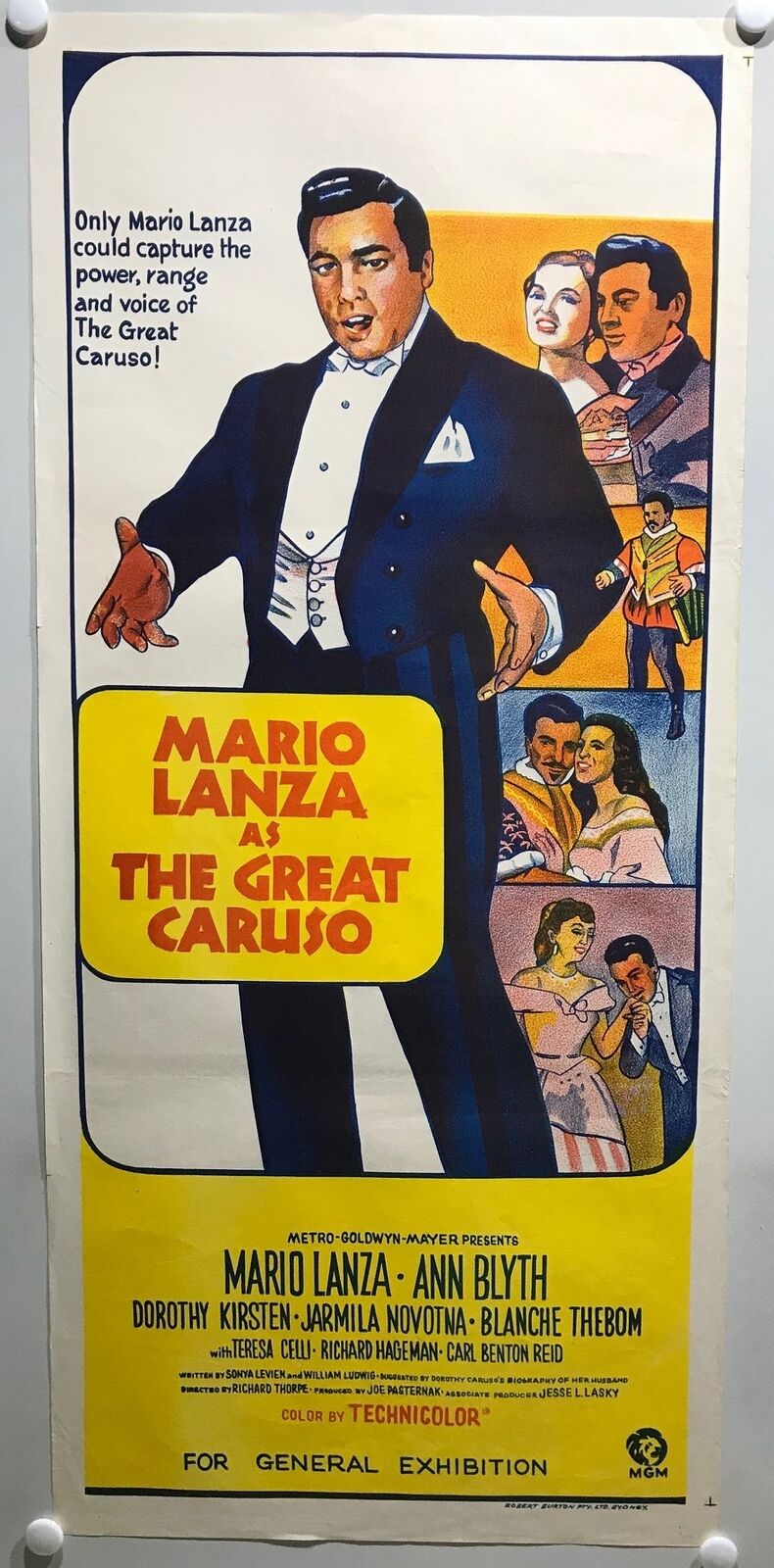 ORIGINAL DAYBILL MOVIE POSTER - THE GREAT CARUSO - 1951