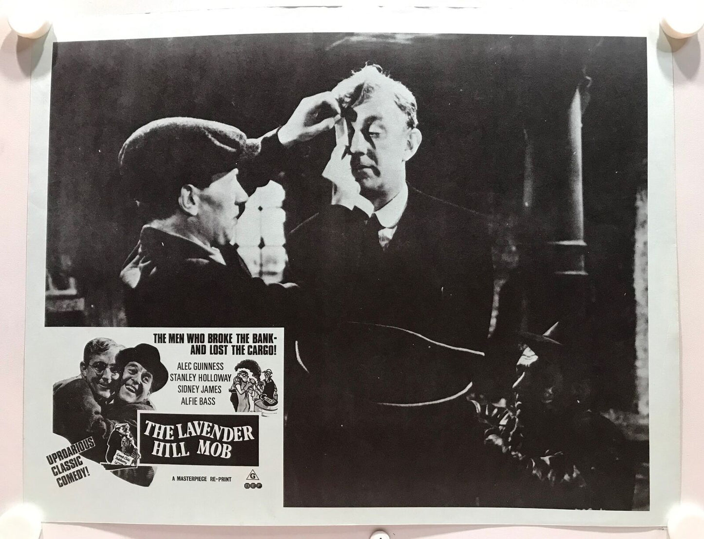 ORIGINAL LOBBY CARDS - THE LAVENDER HILL MOB - 1951 - re-print - set of 8