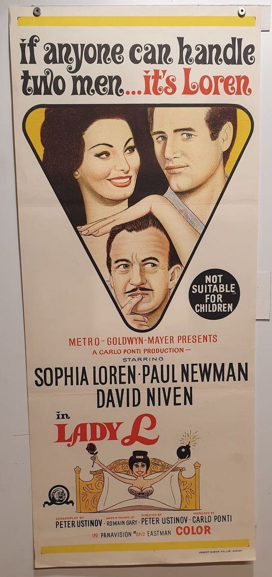 ORIGINAL DAYBILL MOVIE POSTER - LADY L - 1965