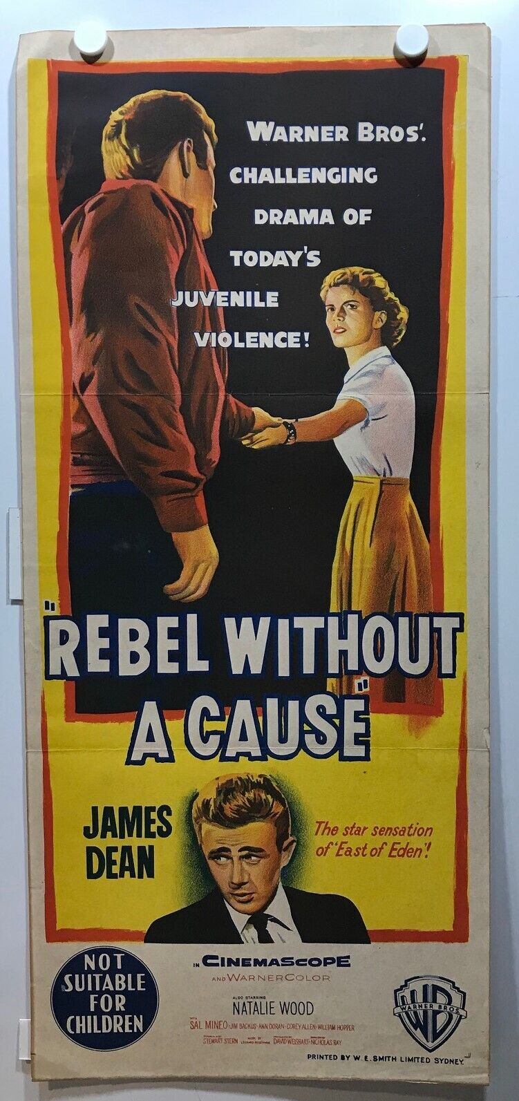 ORIGINAL DAYBILL MOVIE POSTER - REBEL WITHOUT A CAUSE