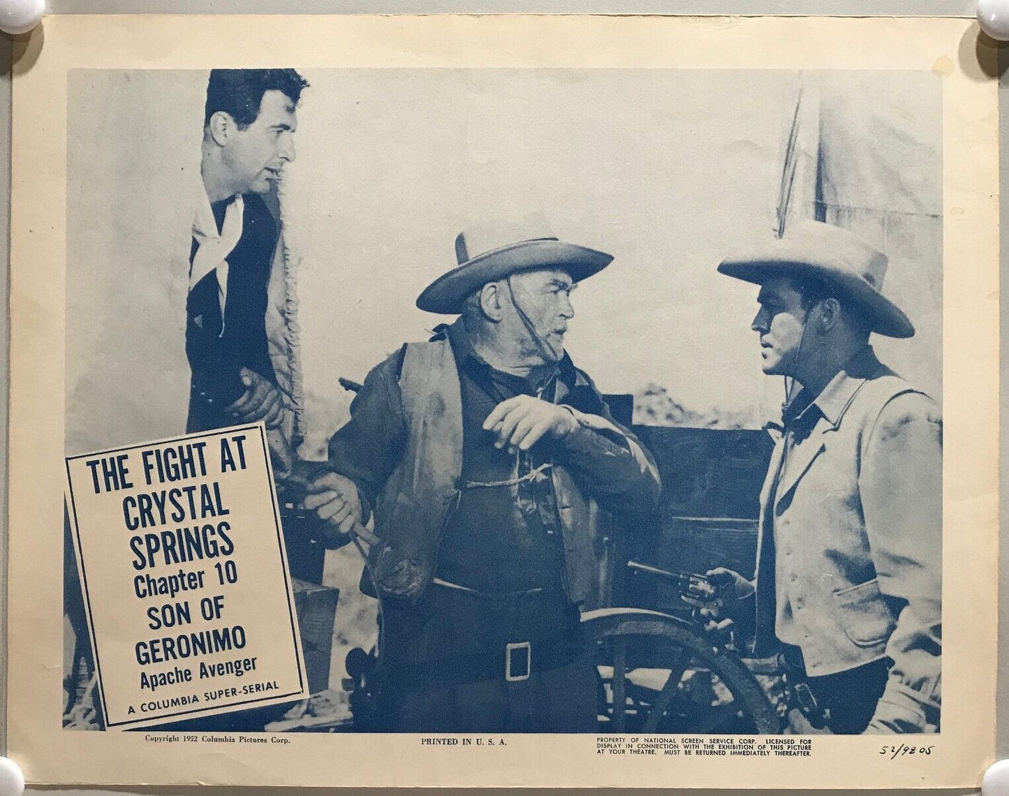 ORIGINAL SERIAL LOBBY CARD - SON OF GERONIMO (e) - 1952 - Ch 10 "The Fight at...