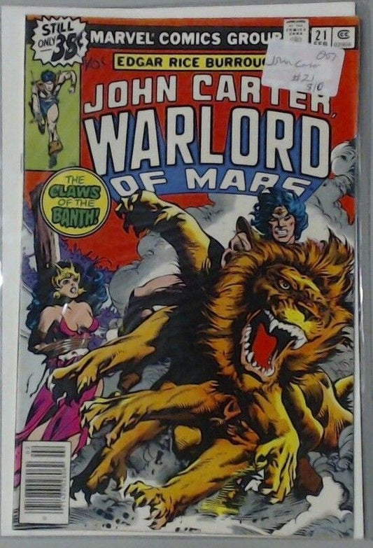 JOHN CARTER WARLORD OF MARS MARVEL COMICS GROUP COMIC BOOK #21