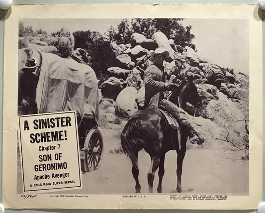 ORIGINAL SERIAL LOBBY CARD - SON OF GERONIMO (d) - 1952 - Ch 7 "A Sinister Sc...