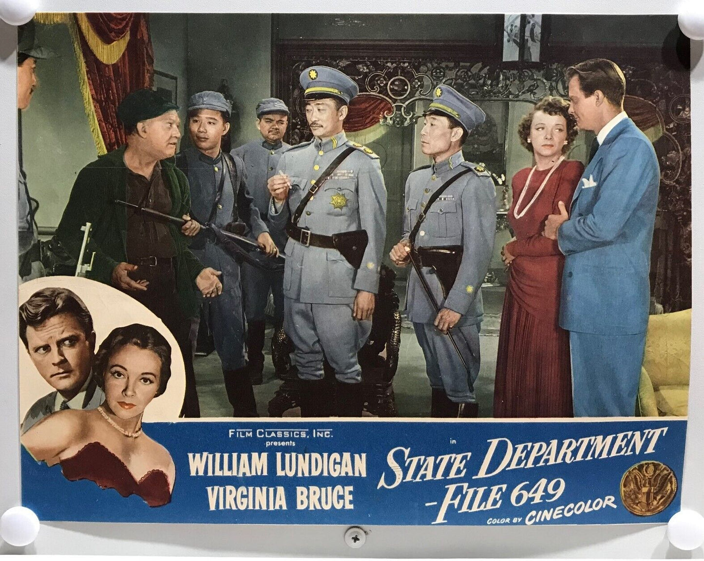 ORIGINAL LOBBY CARDS - STATE DEPARTMENT - FILE 649 - 1949 - set of 8