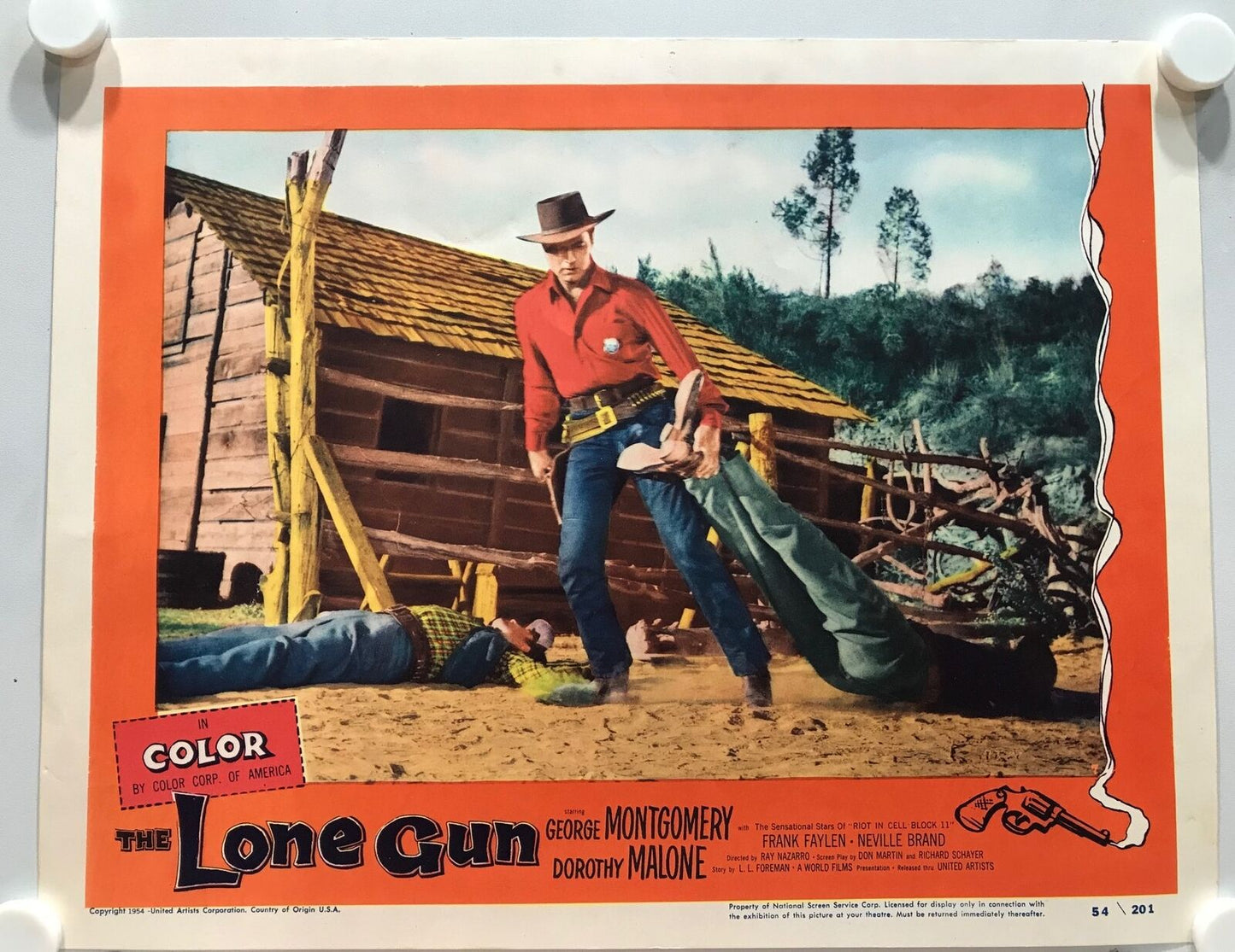 ORIGINAL LOBBY CARDS - THE LONE GUN - 1954 - set of 8