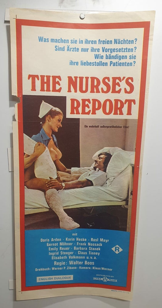 ORIGINAL DAYBILL MOVIE POSTER - THE NURSE'S REPORT - 1972