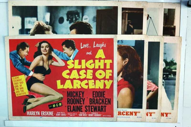 ORIGINAL LOBBY CARDS - A SLIGHT CASE OF LARCENY - 1953 - set of 8