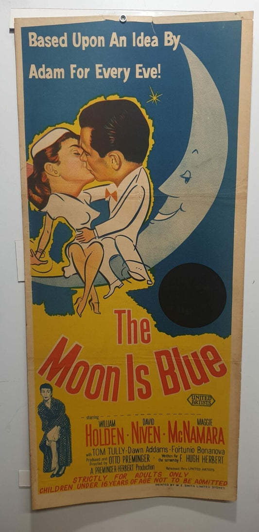 ORIGINAL DAYBILL MOVIE POSTER - THE MOON IS BLUE - 1953