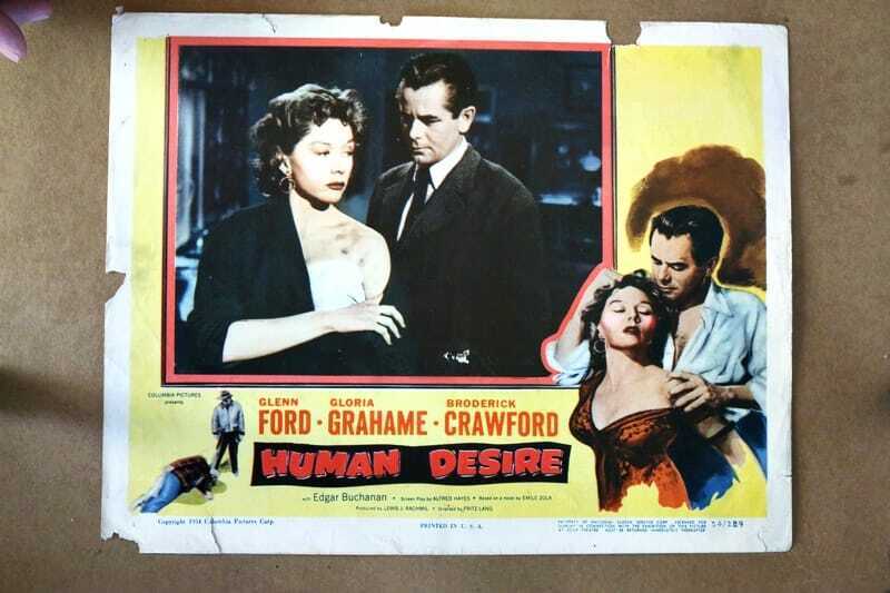 ORIGINAL LOBBY CARD - HUMAN DESIRE - 1954 - title card