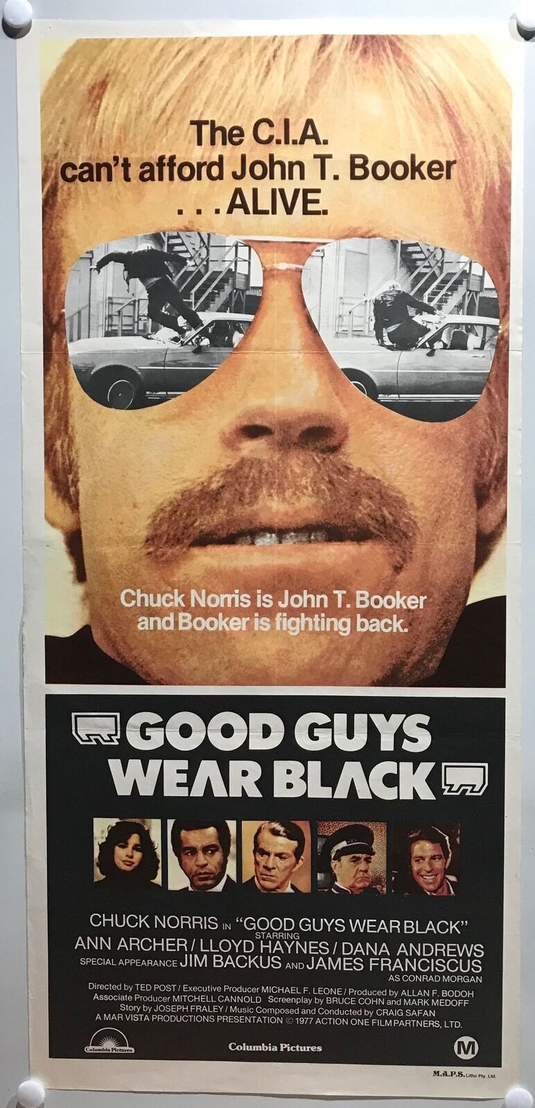 ORIGINAL DAYBILL MOVIE POSTER - GOOD GUYS WEAR BLACK - 1978