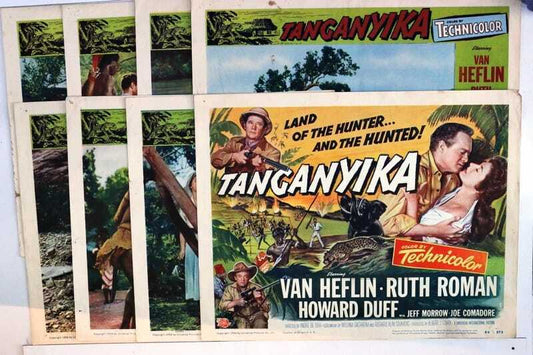 ORIGINAL LOBBY CARDS - TANGANYIKA - 1954 - set of 8