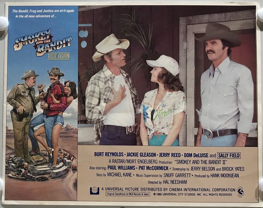 ORIGINAL LOBBY CARD - SMOKEY AND THE BANDIT - RIDE AGAIN (a) - 1980 - title card -  Burt Reynolds, Sally Field, Jerry Reed, Jackie Gleason