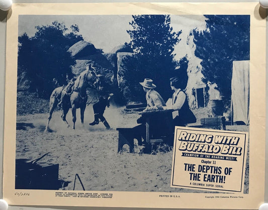 ORIGINAL SERIAL LOBBY CARD - RIDING WITH BUFFALO BILL (c) - 1954 - Ch 11 "The...