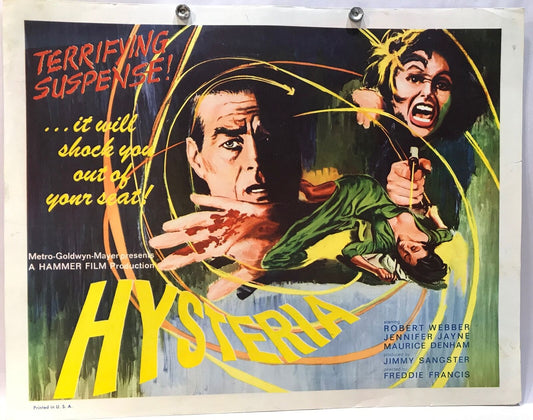 ORIGINAL LOBBY CARD - HYSTERIA - 1964 - title card