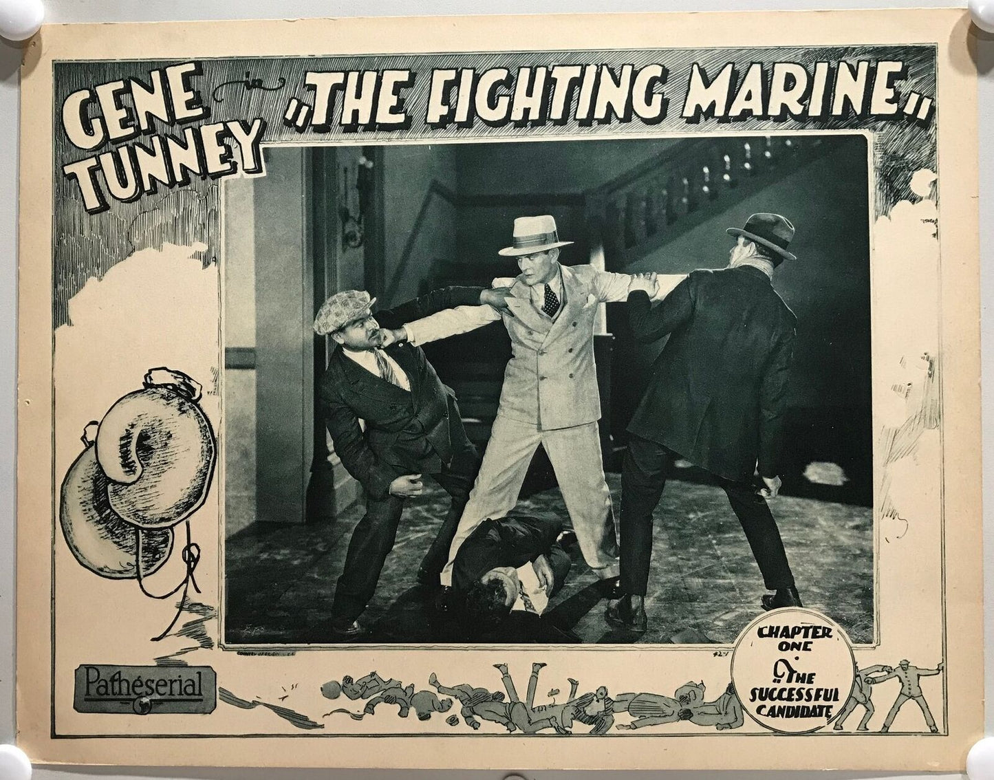 ORIGINAL SERIAL LOBBY CARD - THE  FIGHTING MARINE (b) - 1926  - Ch 1 "The Suc...