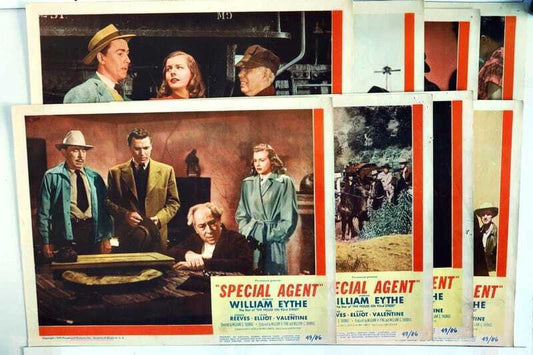 ORIGINAL LOBBY CARDS - SPECIAL AGENT - 1949 - set of 8