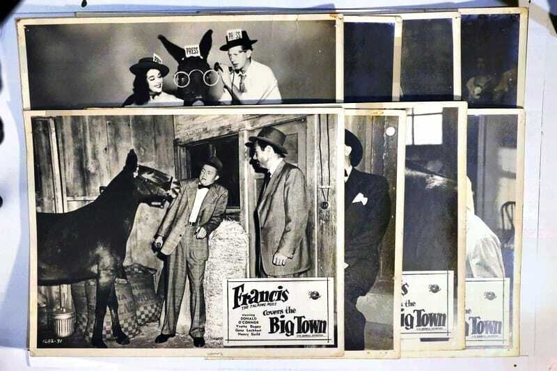 ORIGINAL LOBBY CARDS - FRANCIS COVERS BIG TOWN - 1953 - set of 8