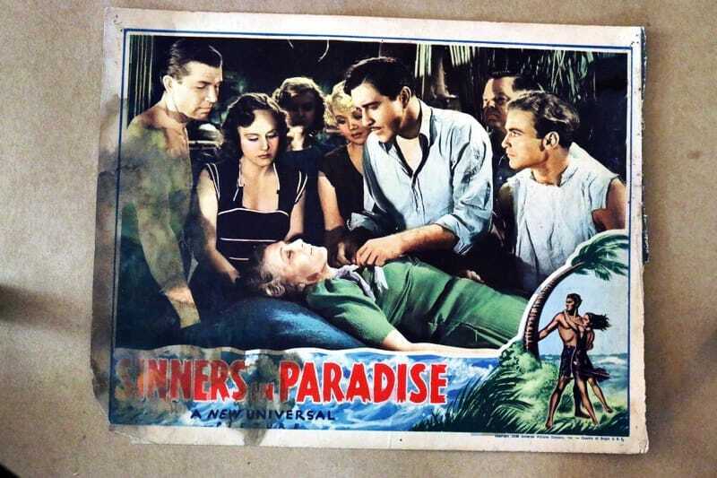 ORIGINAL LOBBY CARD - SINNERS IN PARADISE - 1938 - key card -  John Boles, Madge Evans