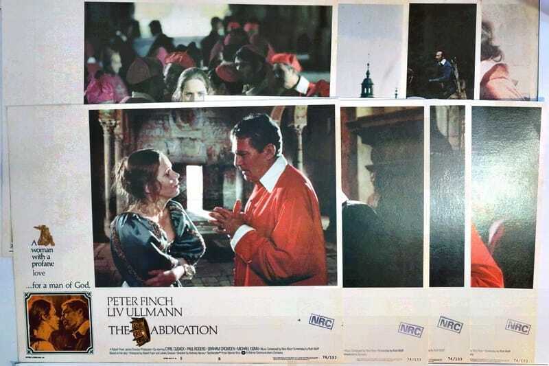 ORIGINAL LOBBY CARDS - THE ABDICATION - 1974 - set of 8