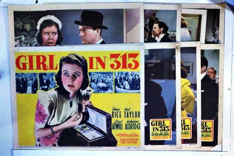 ORIGINAL LOBBY CARDS - GIRL IN 313 - 1940 - set of 8