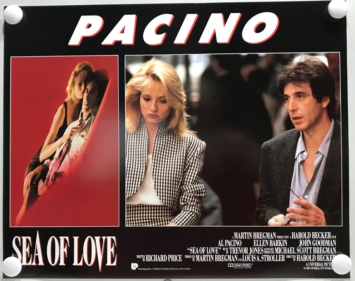 ORIGINAL LOBBY CARDS - SEA OF LOVE - 1989 - set of 8 -  Al Pincino, Ellen Bar...