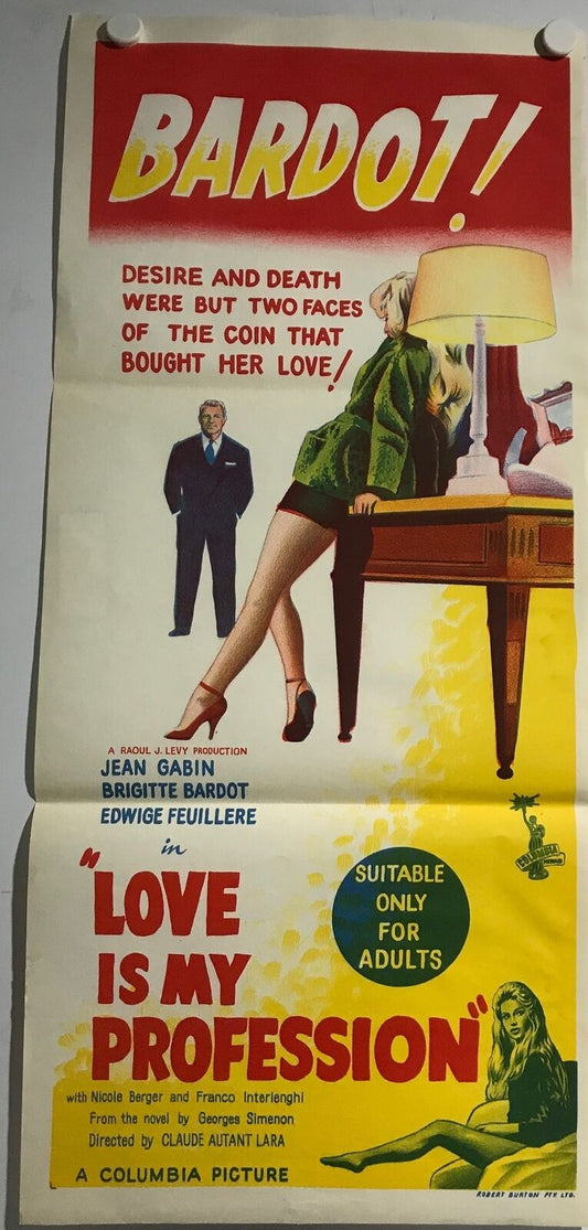 ORIGINAL DAYBILL MOVIE POSTER - LOVE IS MY PROFESSION