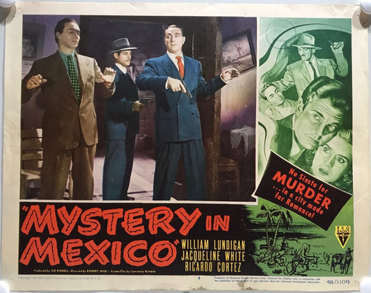 ORIGINAL LOBBY CARD - MYSTERY IN MEXICO - 1948 - key #4 card