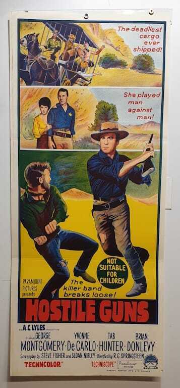 ORIGINAL DAYBILL MOVIE POSTER - HOSTILE GUNS