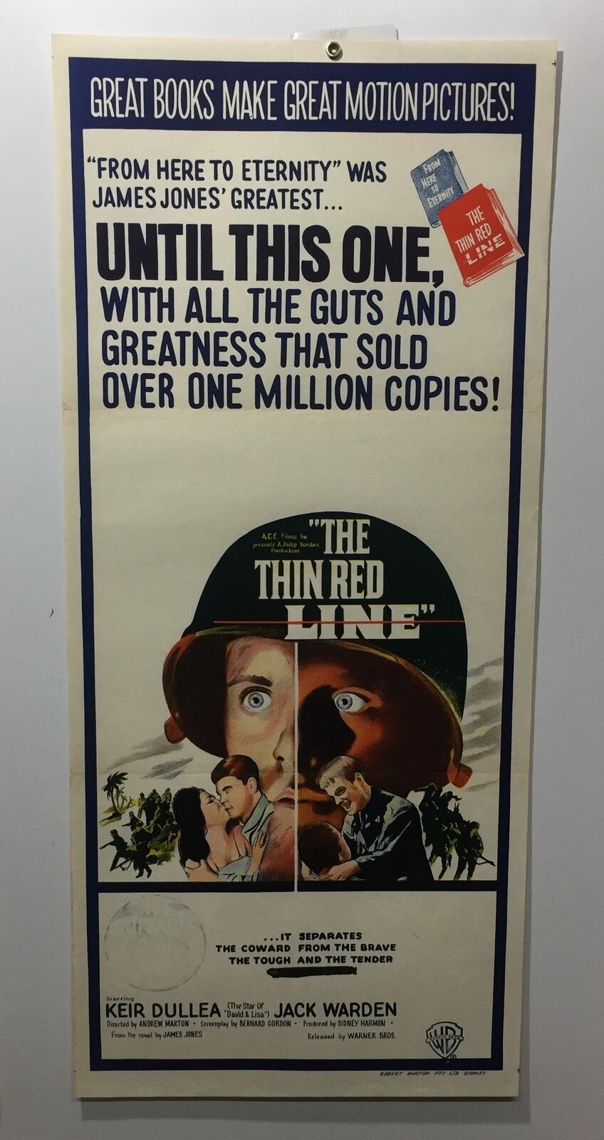 ORIGINAL DAYBILL MOVIE POSTER - THE THIN RED LINE - 1964