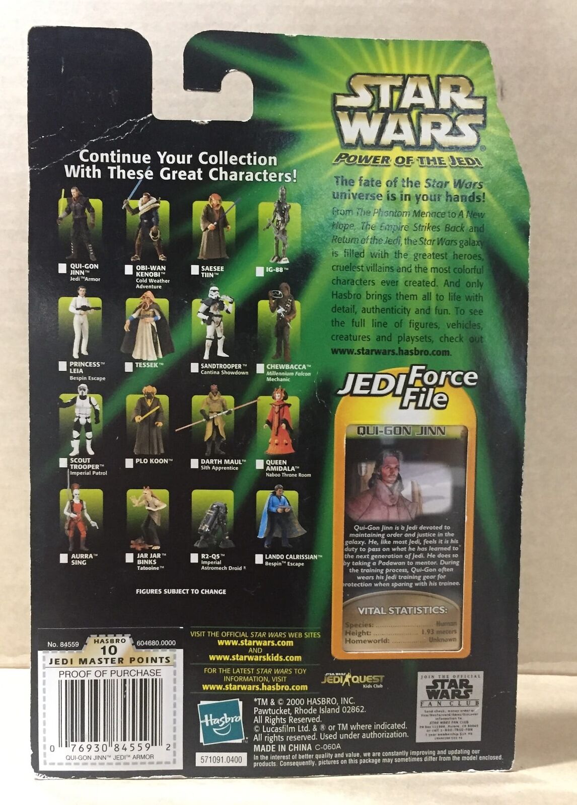 STAR WARS - HASBRO - JEDI FORCE FILE - POTJ - QUI-GON JINN - Jedi Training Gear
