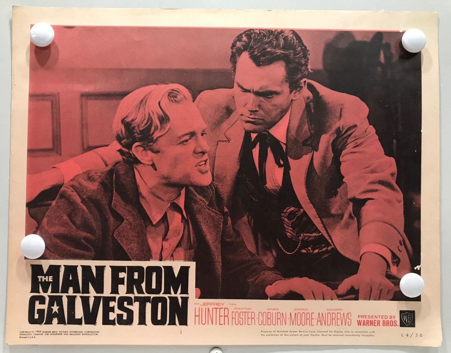 ORIGINAL LOBBY CARDS - THE MAN FROM GALVESTON - 1964 - set of 8