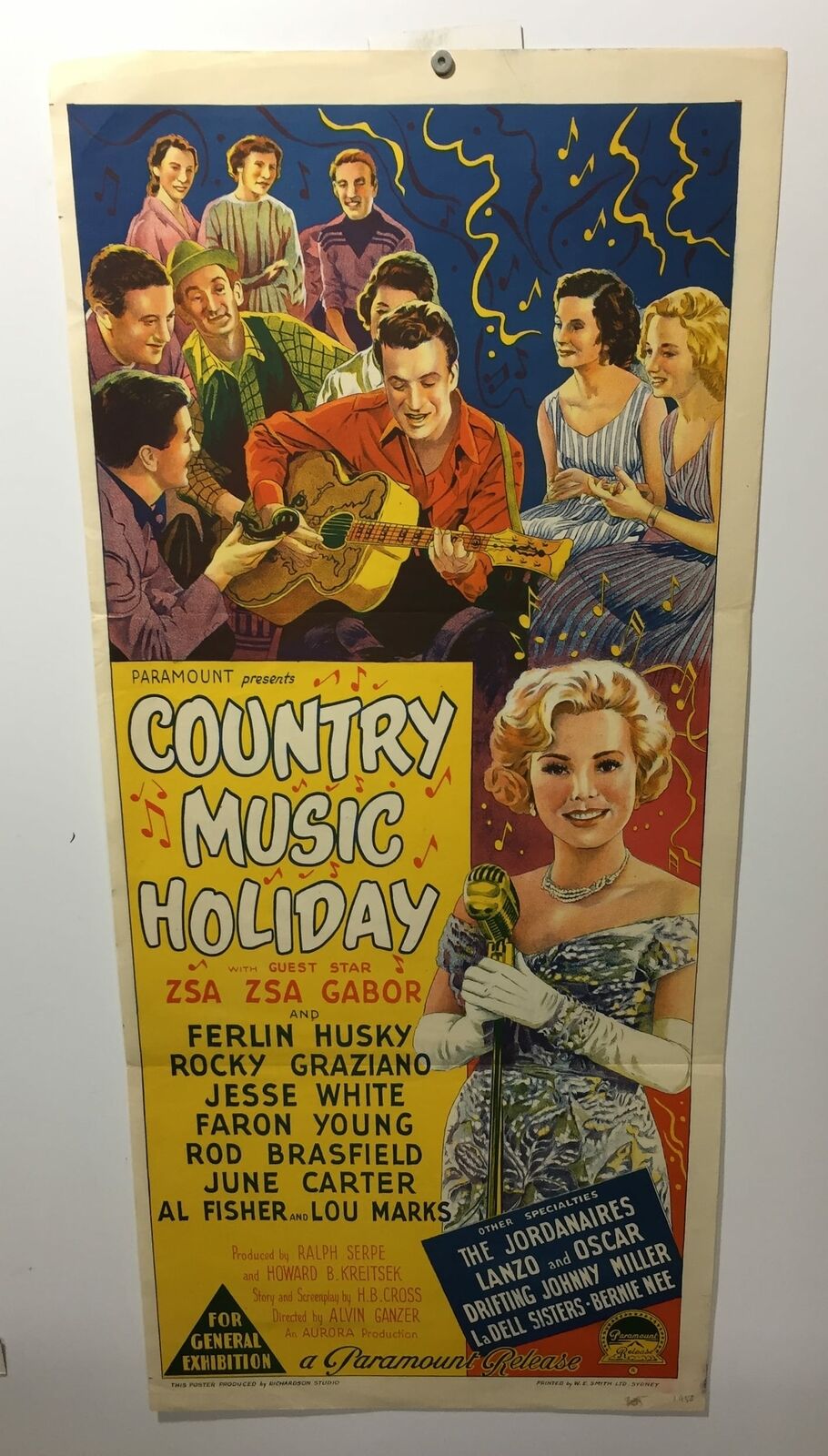 ORIGINAL DAYBILL MOVIE POSTER - COUNTRY MUSIC HOLIDAY - Richardson Studio