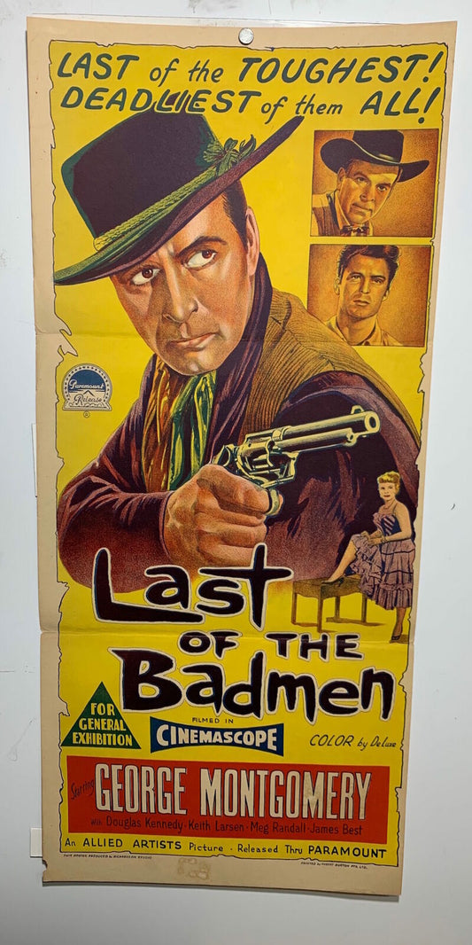 ORIGINAL DAYBILL MOVIE POSTER - LAST OF THE BADMEN - Richardson Studio