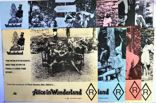 ORIGINAL LOBBY CARDS - ALICE IN WONDERLAND - 1976 - Adult Version - set of 8