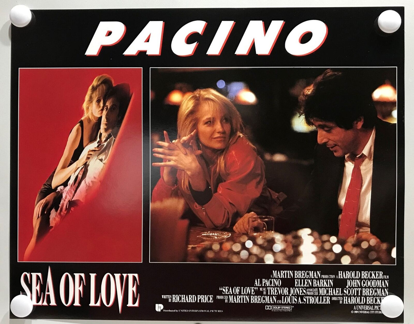 ORIGINAL LOBBY CARDS - SEA OF LOVE - 1989 - set of 8 -  Al Pincino, Ellen Bar...